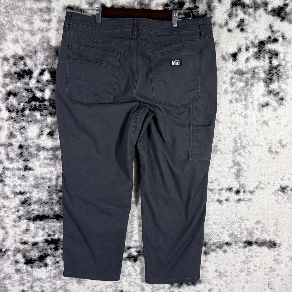 Rei Coop‎ Campwell Pants Mens Size 38x26 Black Gray Outdoors Camping Stretch